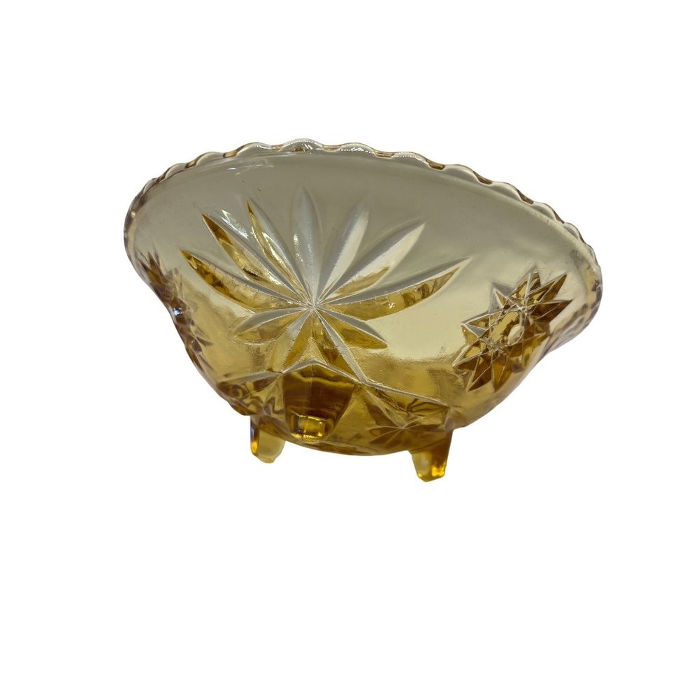 Amber Footed Ornate Candy Dish - Picture 2 of 8